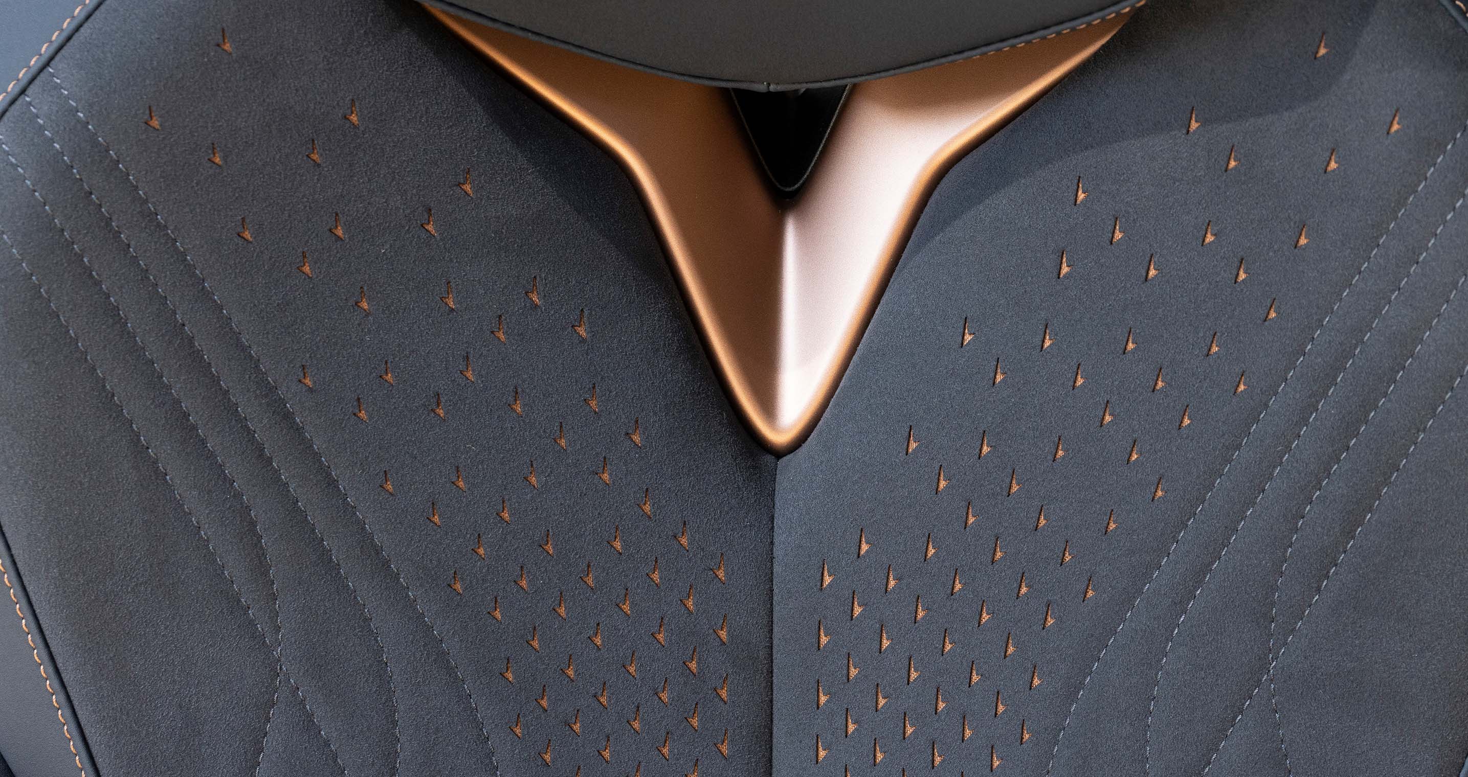 Copper accents and perforations on new CUPRA Tavascan seats.