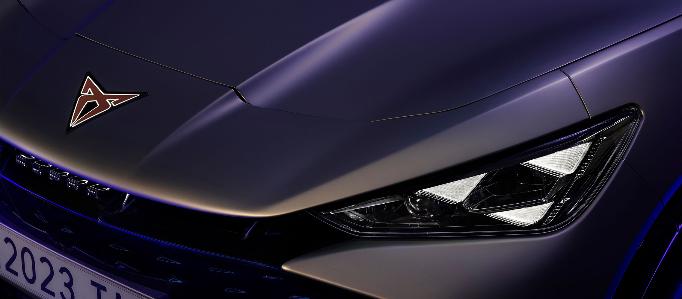 traingle eye headlamps for new cupra tavascan, close up