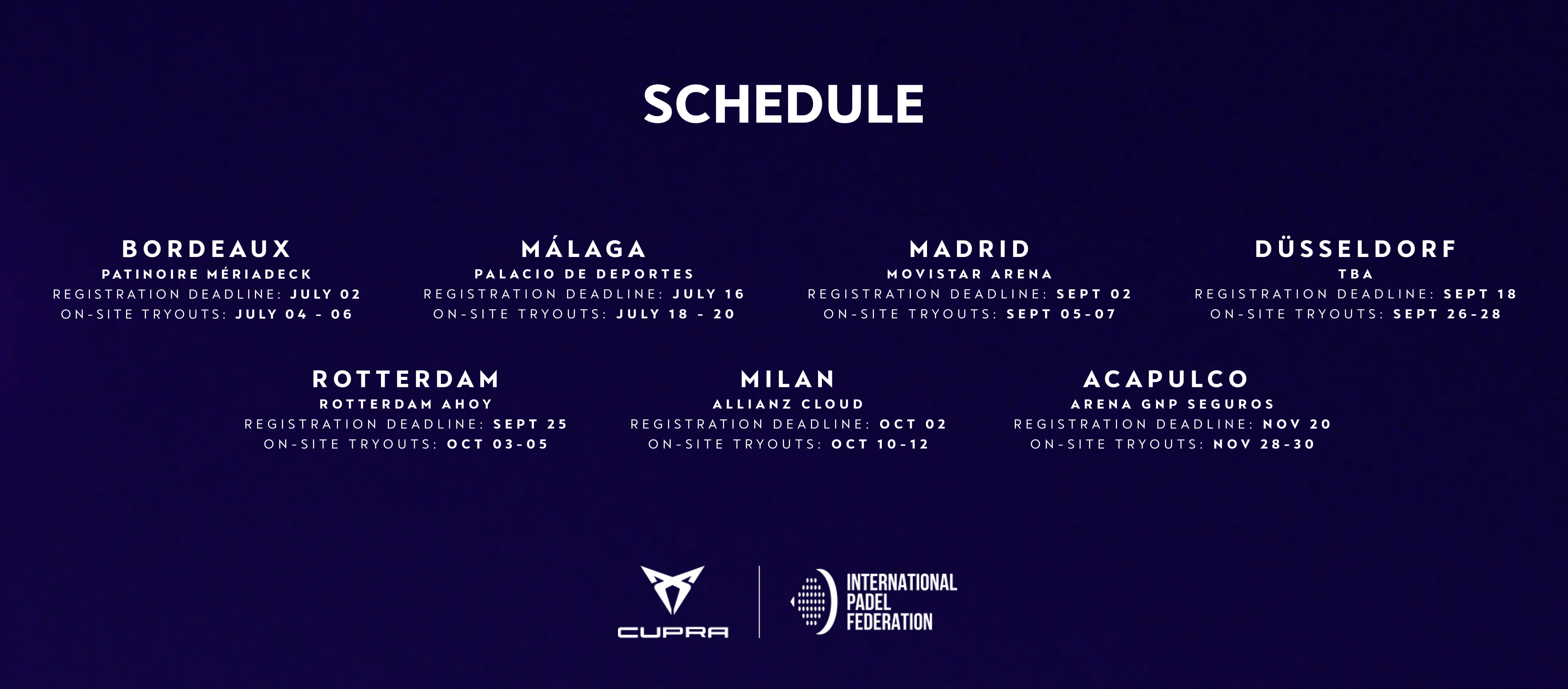 Gamechangers Padel Contest Schedule