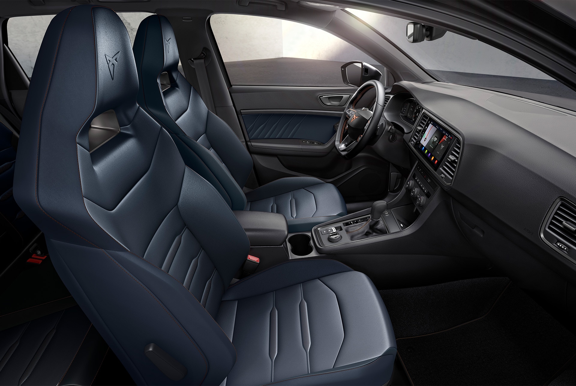 Interior view of CUPRA Ateca featuring the Winter Pack with heated front seats, ensuring warmth and relaxation during cold weather drives.