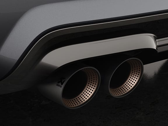 cupra ateca with a double twin akrapovic exhaust system