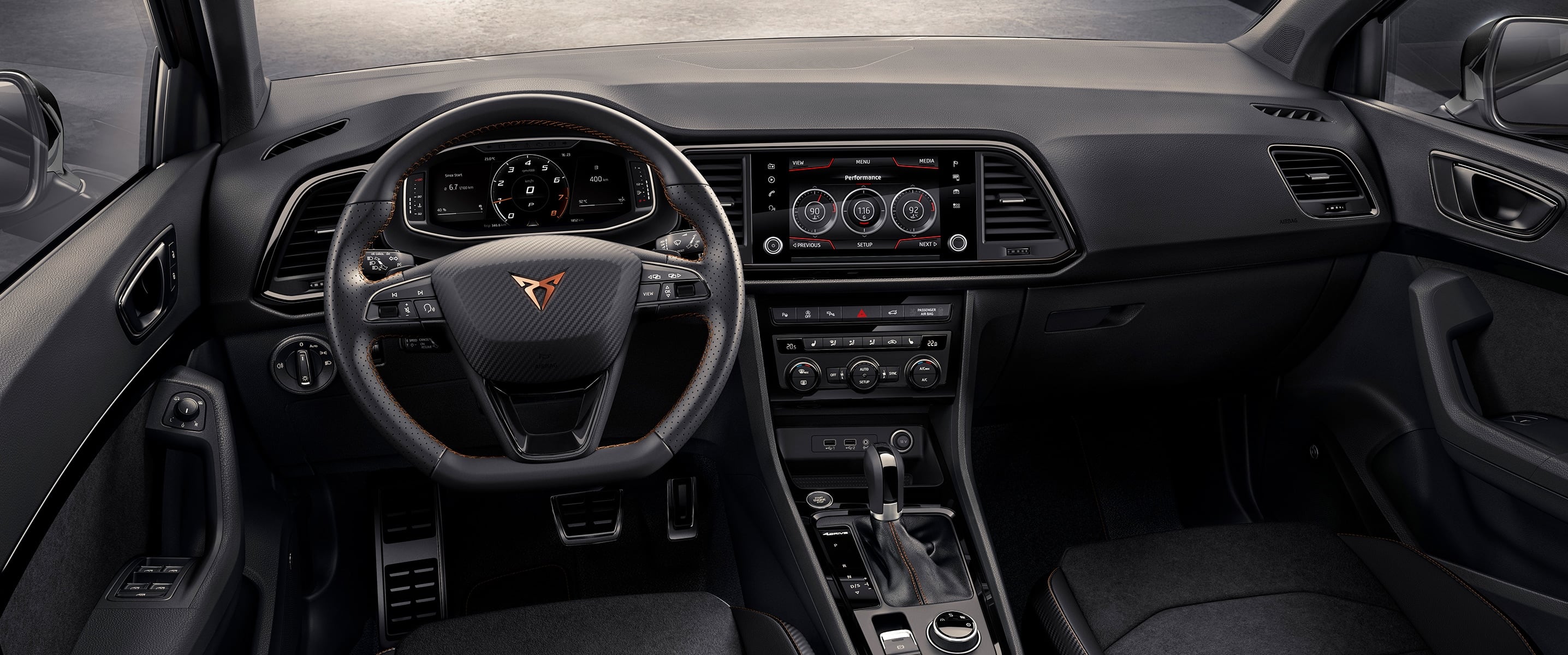 Touchscreen view of the CUPRA Ateca