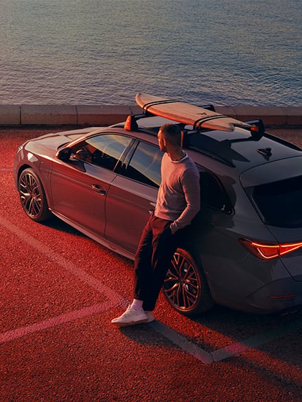 CUPRA Leon SP roof with surf rack car accessory
