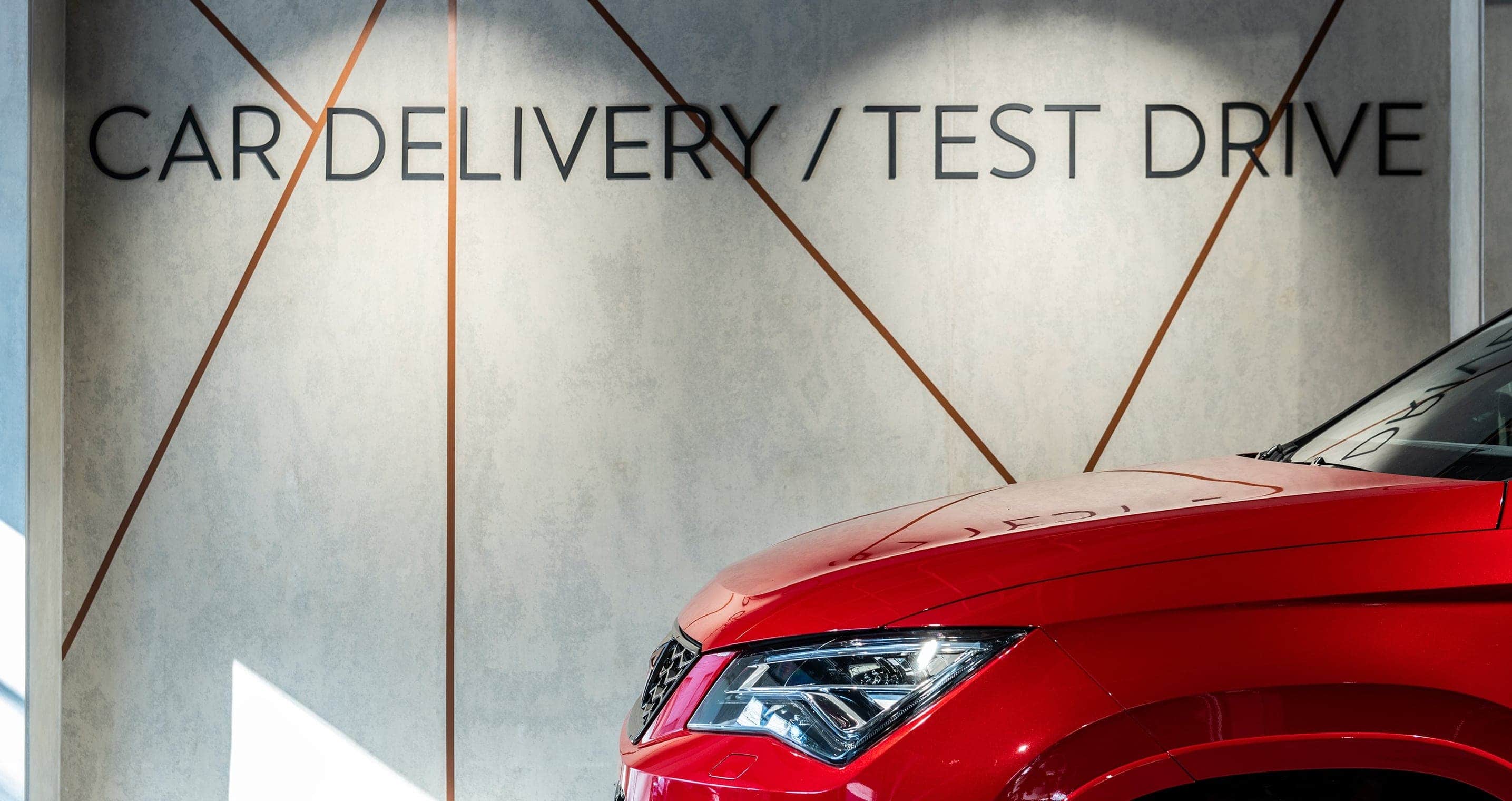 CUPRA garage Mexico interior car delivery test drive zone CUPRA ateca red CUPRA experience