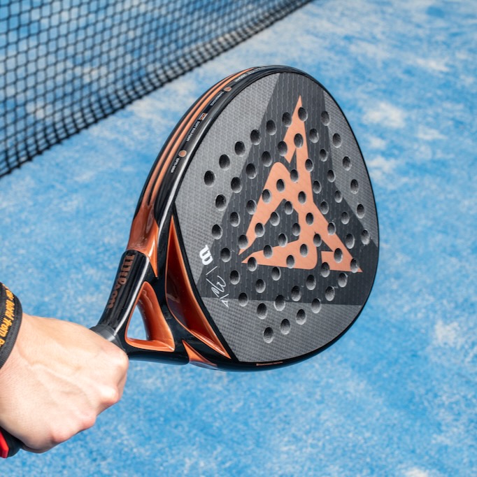 A CUPRA padel racket that represents the partnership between CUPRA and the World Padel Tour.